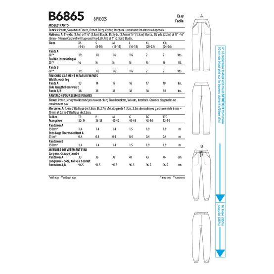 Butterick Women&rsquo;s Trousers Sewing Pattern B6865 (XS-XXL) image number 2