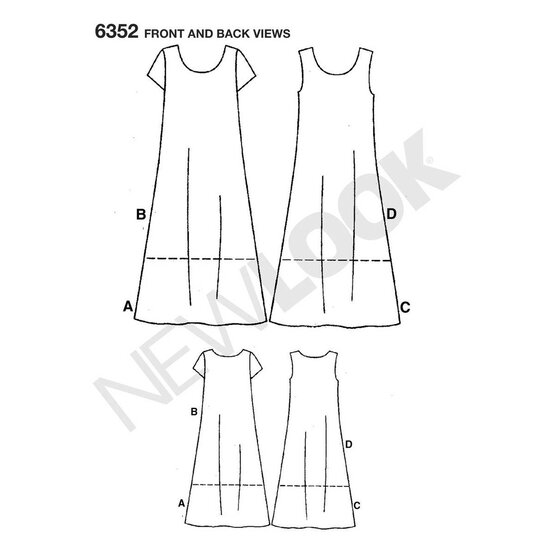 New Look Women's Dress Sewing Pattern 6352 image number 2