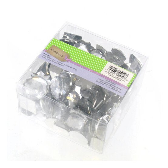 Large Silver Round Crystal Acrylic Stones image number 2