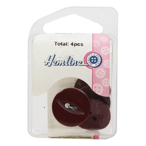 Hemline Wine Basic Fish Eye Button 4 Pack image number 2