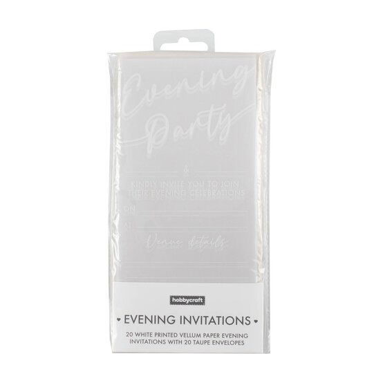 White Vellum Evening Invitations 20 Pack image number 3