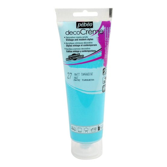 Pebeo Turquoise Deco Creme Paint 120ml image number 1