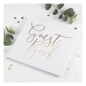 Champagne Gold Foil Guest Book 