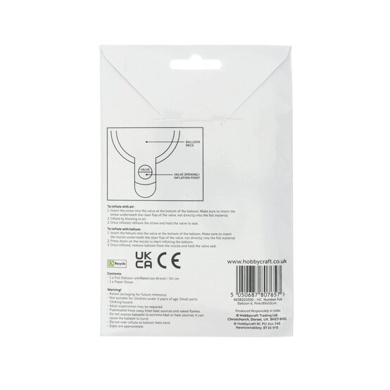 Extra Large Pink Foil Number 6 Balloon image number 4