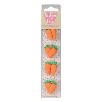 Baked With Love Carrot Sugar Toppers 12 Pack