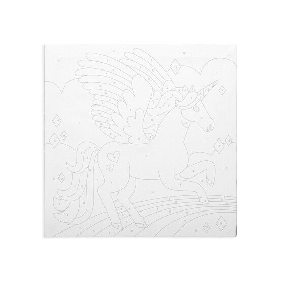 Colorific Canvas Magical Unicorn Paint by Numbers Kit image number 2