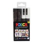 Uni-ball Black and White Posca Marker Pens PC 5M 4 Pack image number 1