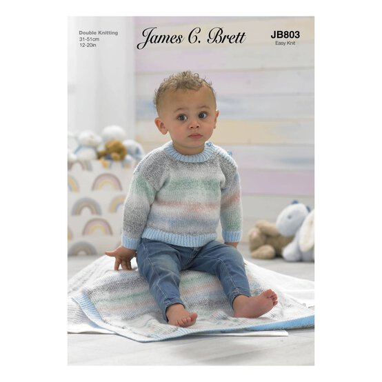 James C Brett Baby Marble DK Jumper Pattern JB803 image number 1