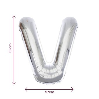 Extra Large Silver Foil Letter V Balloon