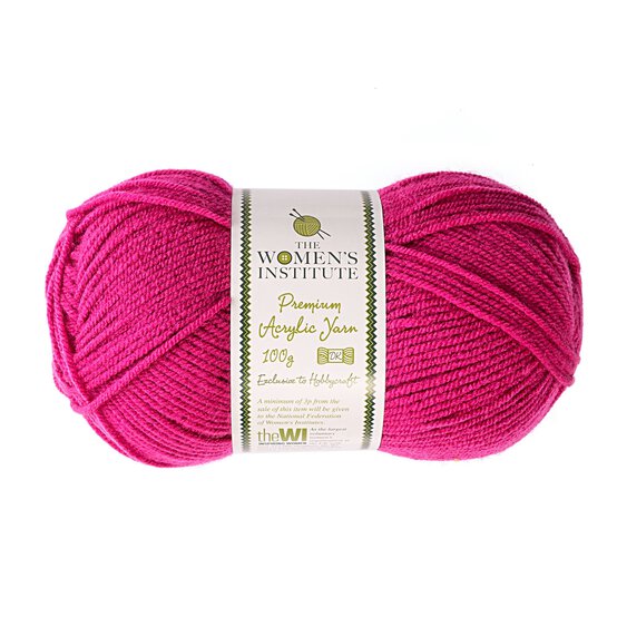 Women's Institute Magenta Premium Acrylic Yarn 100g image number 1