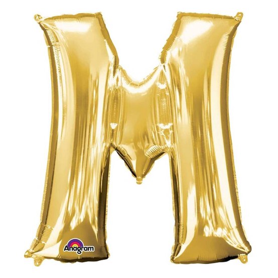 Extra Large Gold Foil Balloon Letter M image number 1