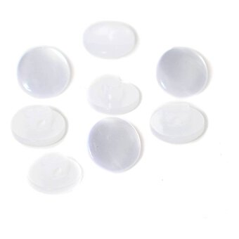 Hemline White Basic Knitwear Button 8 Pack