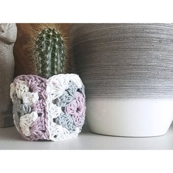 How to Crochet a Granny Square Plant Pot Cover