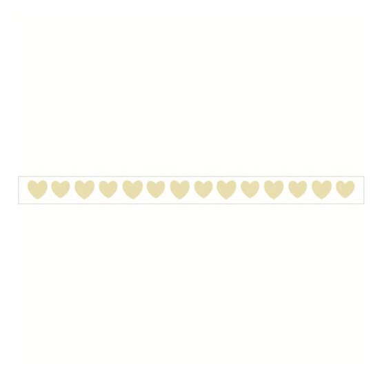 Cream Hearts Satin Ribbon 6mm x 4m image number 1
