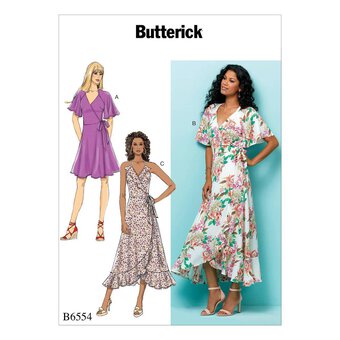 Butterick Wrap Dress Sewing Pattern B6554 (14-22)
