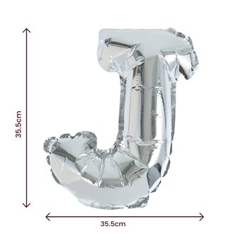 Silver Foil Letter J Balloon