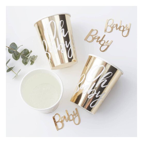 Ginger Ray Oh Baby Paper Cups 8 Pack image number 2