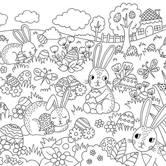 Free Easter Egg Hunt Colouring Download image number 1