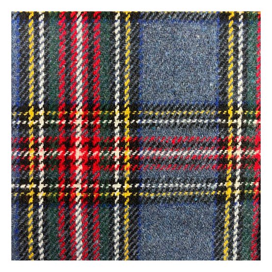 Blue Brushed Tartan Fabric by the Metre image number 2