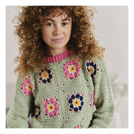 Knitcraft Flower Garden Crochet Jumper Digital Pattern 0270 image number 1