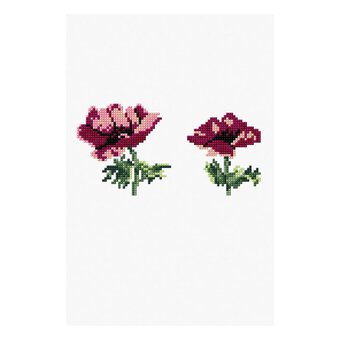 FREE PATTERN DMC Pink Poppy Cross Stitch