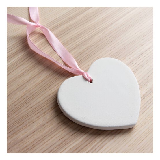 Unglazed Small Ceramic Heart 8cm x 8cm image number 2