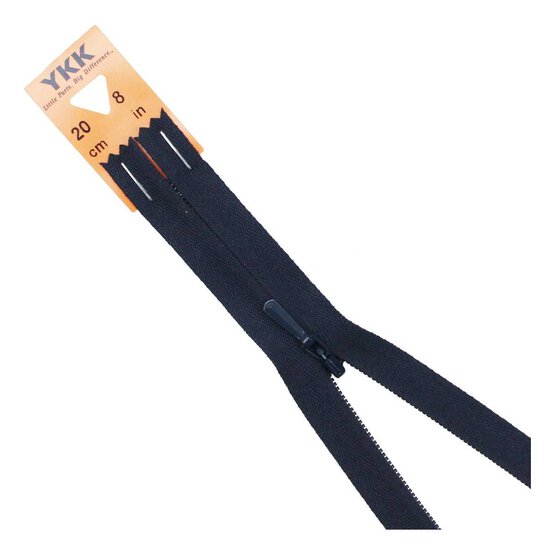 YKK Navy Blue Concealed Zip 20cm image number 1