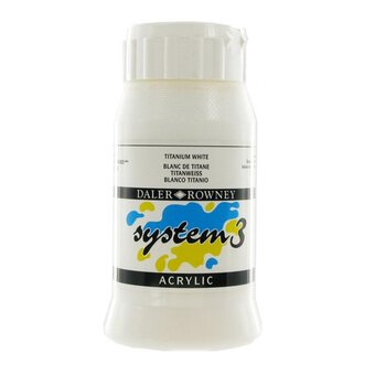 Daler-Rowney System 3 Titanium White Acrylic Paint 500ml
