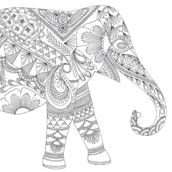 Free Elephant Zentangle Download image number 1