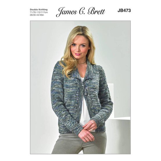 James C Brett Stonewash DK Ladies' Cardigan Pattern JB473 image number 1