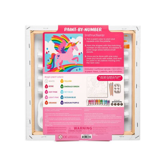 Colorific Canvas Magical Unicorn Paint by Numbers Kit image number 6