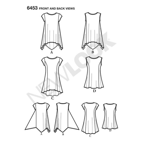 New Look Women's Knit Tops Sewing Pattern 6453 image number 2