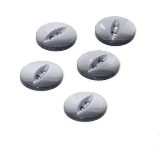 Hemline Grey Basic Fish Eye Button 5 Pack