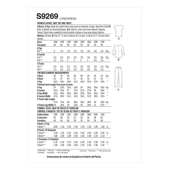 Simplicity Women&rsquo;s Separates Sewing Pattern S9269 (18-24) image number 2