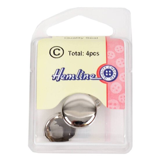Hemline Silver Metal Blazer Button 4 Pack image number 2
