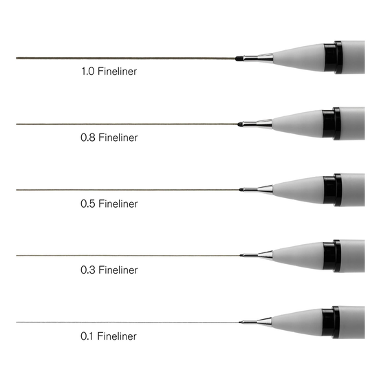 Winsor & Newton Black Fineliners 5 Pack image number 4