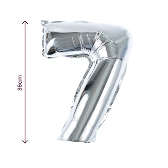 Silver Foil Number 7 Balloon