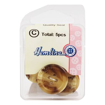 Hemline Assorted Basic Knitwear Button 5 Pack