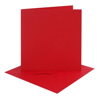 Red Cards  6 x 6 Inches 4 Pack