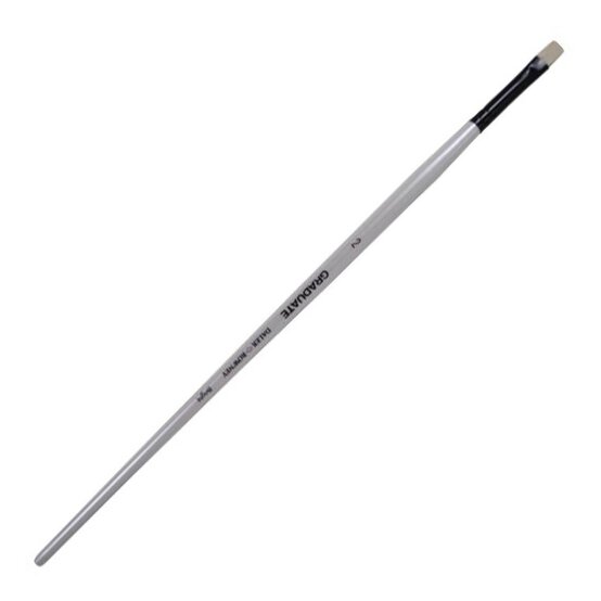Daler-Rowney Long Handle Bristle Bright Graduate Brush Size 2 White image number 1