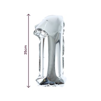 Silver Foil Number 1 Balloon