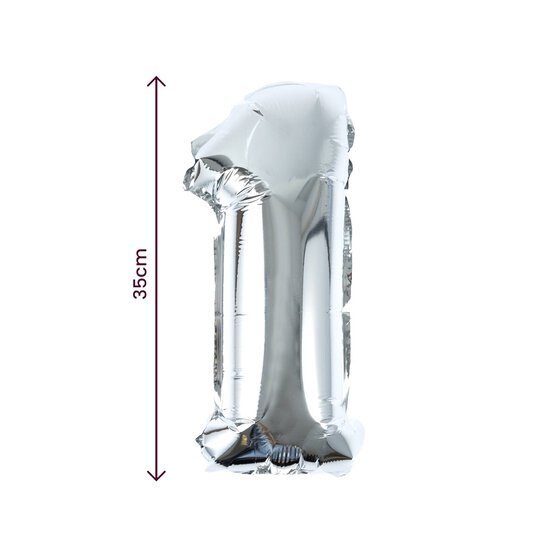 Silver Foil Number 1 Balloon image number 2