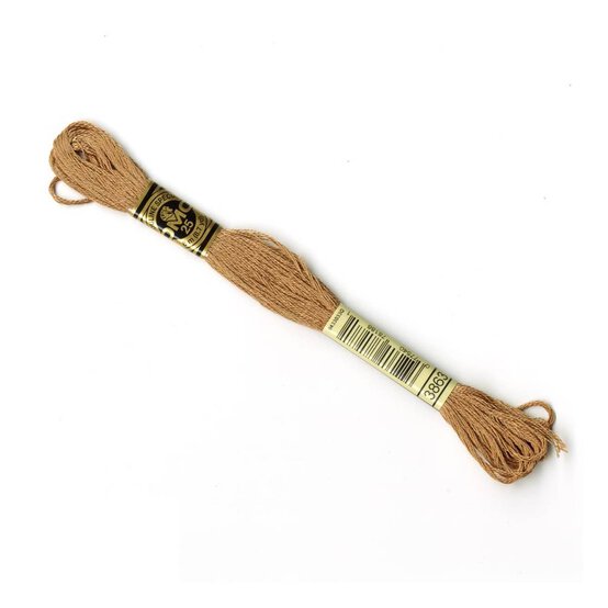 DMC Brown Mouline Special 25 Cotton Thread 8m (3863) image number 1