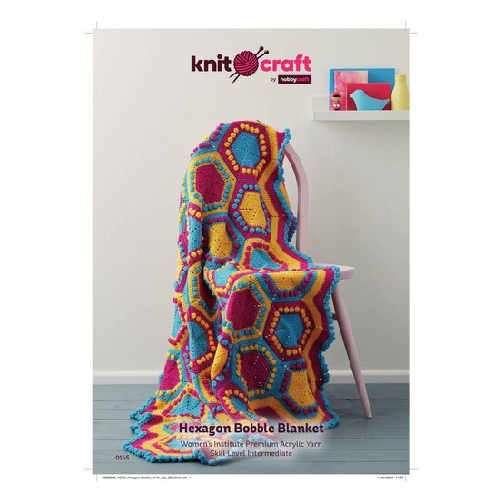 Knitcraft Hexagon Bobble Blanket Pattern 0145 image number 1