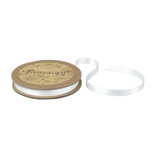 Ivory Double-Faced Satin Ribbon 6mm x 5m image number 1