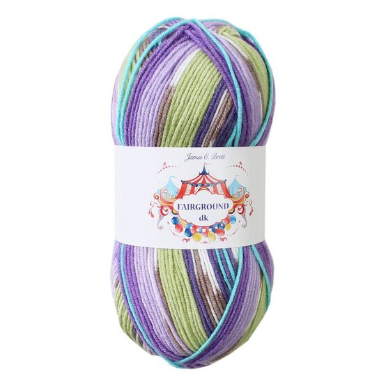James C Brett Purple Lime Fairground DK Yarn 100g image number 1