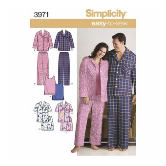 Simplicity Men&rsquo;s Pyjamas Sewing Pattern 3971 (S-L)