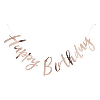 Ginger Ray Rose Gold Happy Birthday Bunting 1.8m