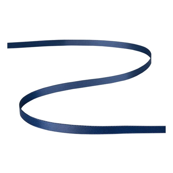 Navy Blue Double-Faced Satin Ribbon 6mm x 5m image number 2