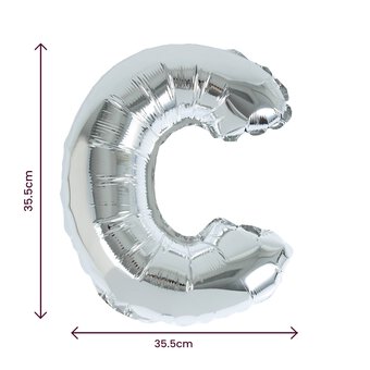 Silver Foil Letter C Balloon